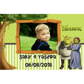Shrek Temalı Doğum Günü Plastik Magnet