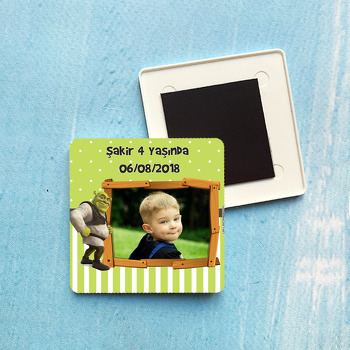 Shrek Temalı Kare Plastik Kare Magnet