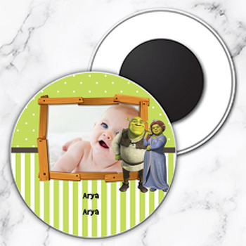 Shrek Temalı Resimli Daire Plastik Magnet
