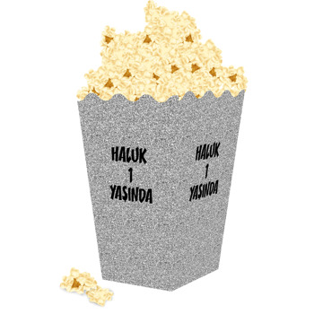 Silver Sim Renk Temalı Popcorn Kutusu