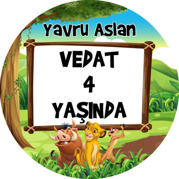Simba Orman Temalı Akrilik Daire Magnet