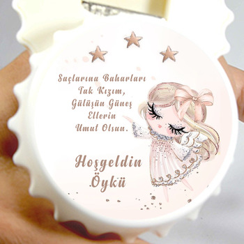 Simli Melek Temalı Kapak Şekilli Magnet Açacak