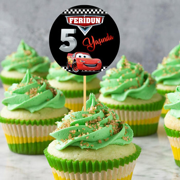 Şimşek Mcqueen 5 Yaş Temalı Parti Kürdan Süs