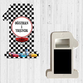 Şimşek Mcqueen Çerçeve Temalı Doğum Günü Magnet Açacak