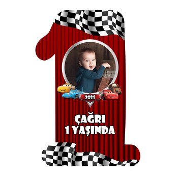 Şimşek Mcqueen Sahne Temalı Doğum Günü Magnet
