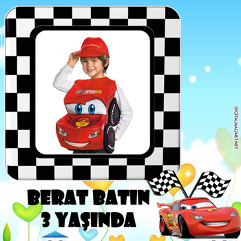 Şimşek Mcqueen Temalı Doğum Günü    Kare Parti Afiş
