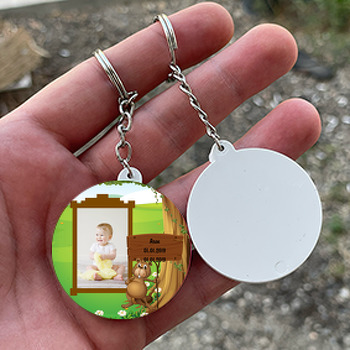 Sincap Temalı Resimli Daire Plastik Anahtarlık