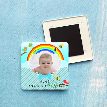 Şirin Kuşlar Temalı Kare Plastik Kare Magnet