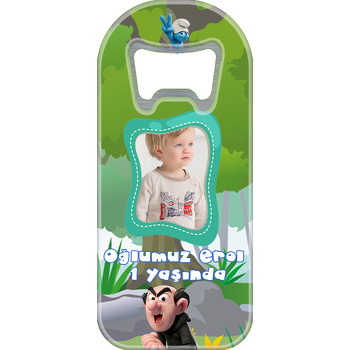 Şirinler Temalı Uzun Oval Magnet Açacak