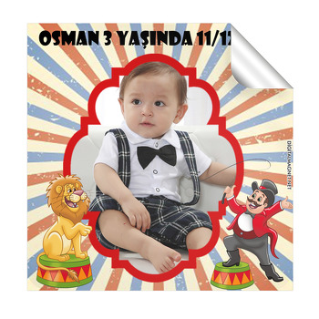 Sirk Temalı Kare Etiket