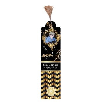 Siyah & Gold  Temalı Kitap Ayracı