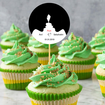 Siyah Beyaz Çift Temalı Söz Nişan Nikah Kürdan Süs