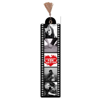 Siyah Beyaz Film Şeridi Temalı Kitap Ayraç