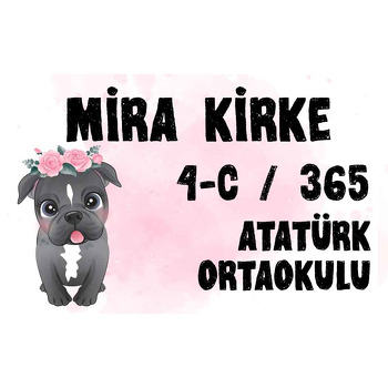 Siyah Bulldog ile Gül Tacı Temalı Defter Etiketi