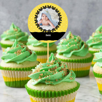 Siyah Dore Temalı Resimli Kürdan Süs