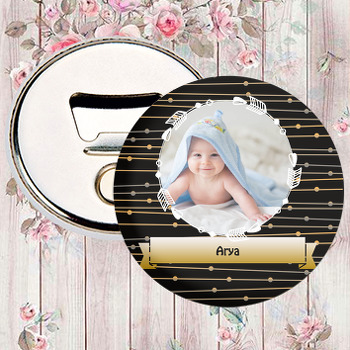 Siyah Dore Temalı Resimli Magnet Açacak