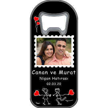 Siyah Fonda Koşan Aşık Çizim Temalı Söz Nişan Nikah Uzun Açacak