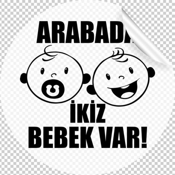Siyah İkiz Bebek Temalı Araç Sticker