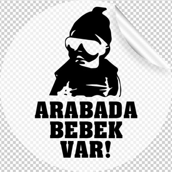 Siyah Kapüşonlu Bebek Temalı Araç Sticker
