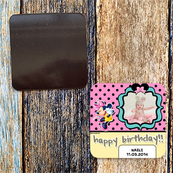 Siyah Puantiyeli Minnie Mouselu Magnet