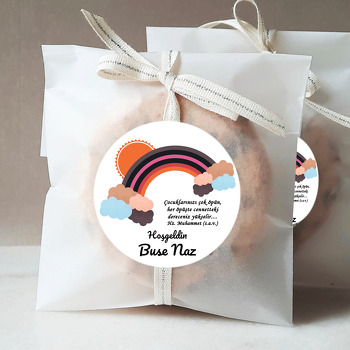 Siyah Turuncu Gökkuşağı Temalı Sticker