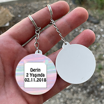 Soft Balon Temalı Daire Plastik Anahtarlık