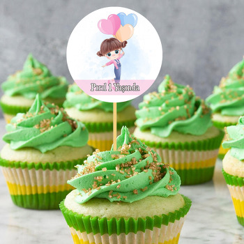 Soft Balonlu Kız Temalı Parti Kürdan Süs