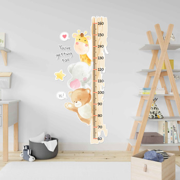 Soft Fil Zürafa Ayıcık Temalı Boy Cetveli Sticker