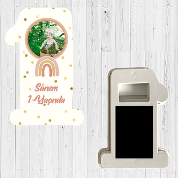 Soft Gökkuşağı ile Gold Puantiyeler Temalı Bir Şekilli Magnet Açacak