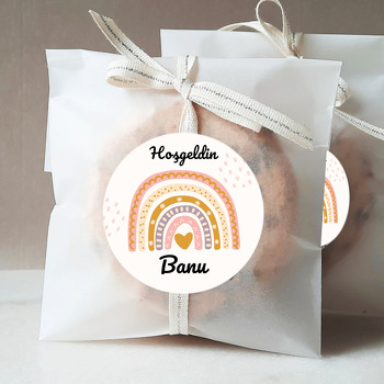 Soft Gökkuşağı ile Kalp Temalı Sticker