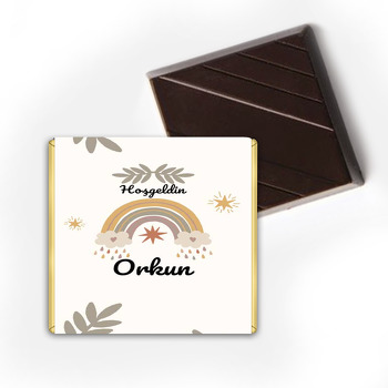 Soft Gökkuşağı ile Yağmur Damlaları Temalı Çikolata Sargısı
