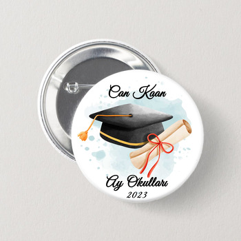 Soft Kep ile Diploma Temalı İğneli Buton Rozet