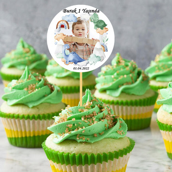 Soft Mavi Dinazorlar Temalı Parti Kürdan Süs