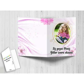 Soft Pembe Çiçekler Temalı Anı Kartı