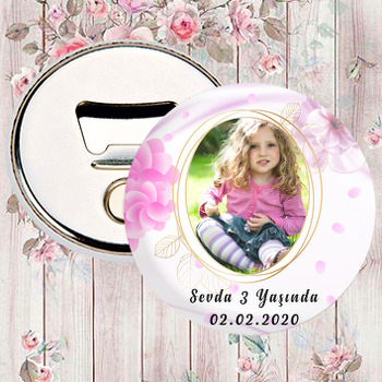 Soft Pembe Çiçekler Temalı Fotoğraflı Magnet Açacak