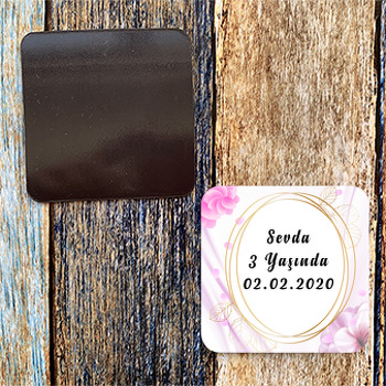 Soft Pembe Çiçekler Temalı Magnet
