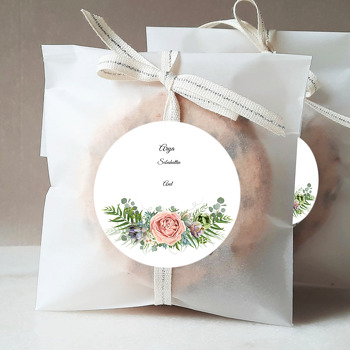 Soft Pembe Gül Temalı Söz Nişan Nikah Sticker