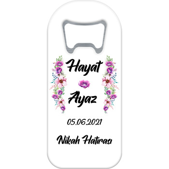 Soft Pembe Mor Çiçek Temalı Uzun Magnet Açacak