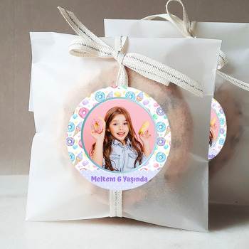 Soft Renklerle Donut Macaron ile Dondurma Temalı Sticker
