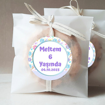 Soft Renklerle Donut Macaron ile Dondurma Temalı Sticker