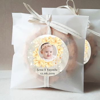 Soft Sarı Çiçekler Temalı Resimli Sticker
