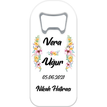 Soft Sarı Pembe Çiçek Temalı Uzun Magnet Açacak