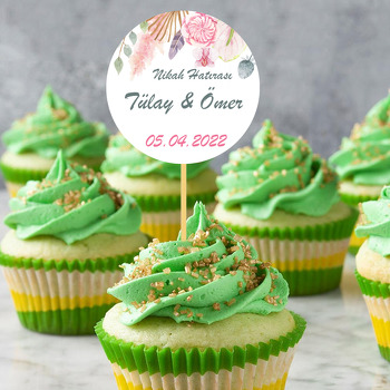 Soft Suluboya Çiçekler Temalı Parti Kürdan Süs