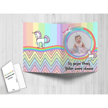 Soft Unicorn Temalı Anı Kartı