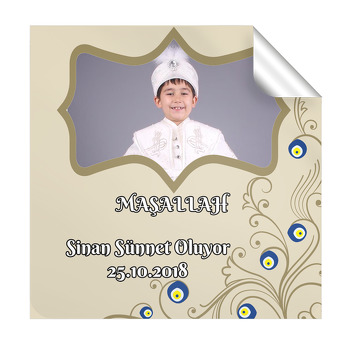 Somon Çerçeveli  Sünnet  Kare Etiket
