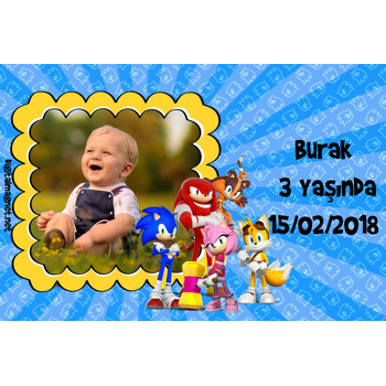 Sonic Boom Temalı Doğum Günü Magnet