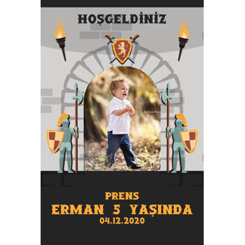 Şovalye Temalı Doğum Günü Magnet