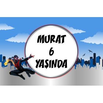 Spiderman Miles Morales Temalı Doğum Günü Magnet