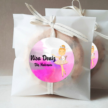 Suluboya Etkili Balerin Temalı Diş Buğdayı Sticker