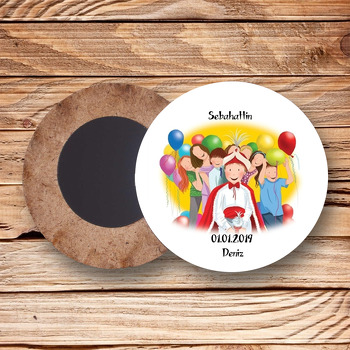 Sünnet Çocuğu Temalı Ahşap Magnet